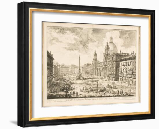 Piazza Navona, Plate from 'Vedute Di Roma', 1751-Giovanni Battista Piranesi-Framed Giclee Print