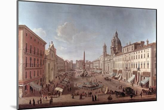 Piazza Navona, Roma-Antonio Joli-Mounted Giclee Print