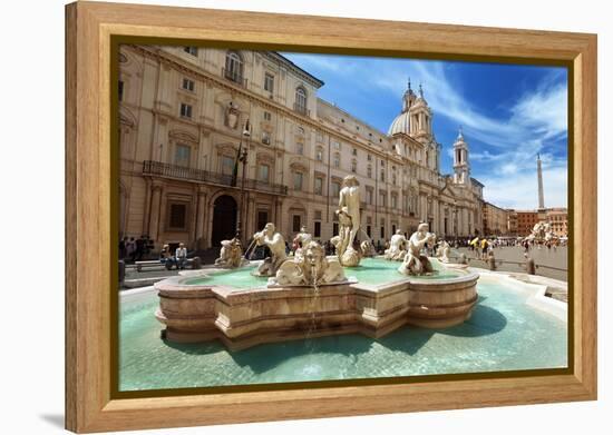 Piazza Navona, Rome. Italy-Iakov Kalinin-Framed Premier Image Canvas