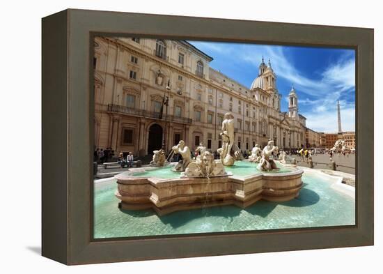 Piazza Navona, Rome. Italy-Iakov Kalinin-Framed Premier Image Canvas