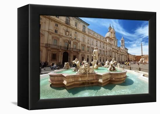 Piazza Navona, Rome. Italy-Iakov Kalinin-Framed Premier Image Canvas