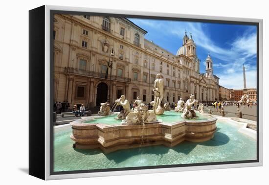 Piazza Navona, Rome. Italy-Iakov Kalinin-Framed Premier Image Canvas