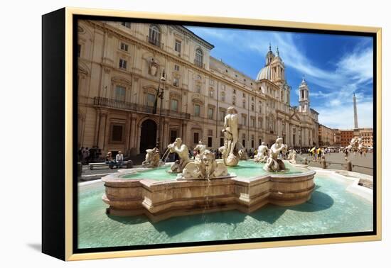 Piazza Navona, Rome. Italy-Iakov Kalinin-Framed Premier Image Canvas