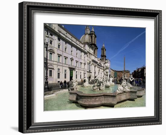 Piazza Navona, Rome, Lazio, Italy-John Miller-Framed Photographic Print