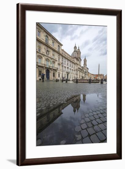Piazza Navona with Fountain of the Four Rivers and the Egyptian obelisk, Rome, Lazio, Italy, Europe-Roberto Moiola-Framed Photographic Print