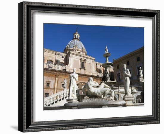 Piazza Pretoria, Palermo, Sicily, Italy, Europe-Stuart Black-Framed Photographic Print