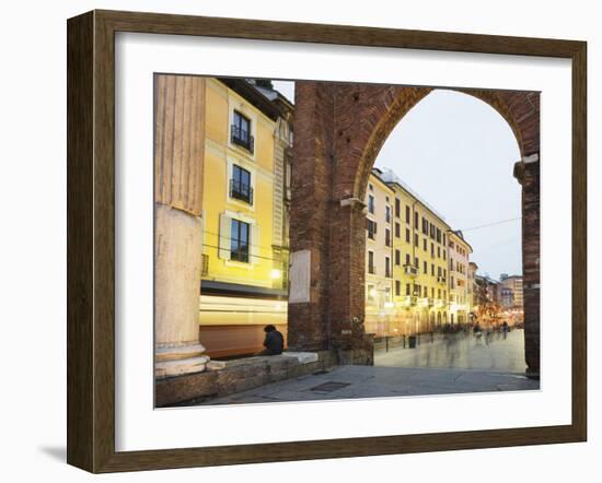 Piazza San Lorenzo, Milan, Lombardy, Italy, Europe-Christian Kober-Framed Photographic Print