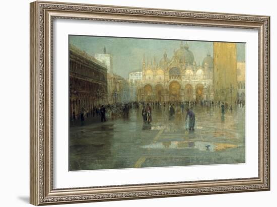 Piazza San Marco after the Rain, Venice, 1914-Pietro Fragiacomo-Framed Giclee Print