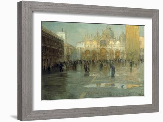 Piazza San Marco after the Rain, Venice, 1914-Pietro Fragiacomo-Framed Giclee Print