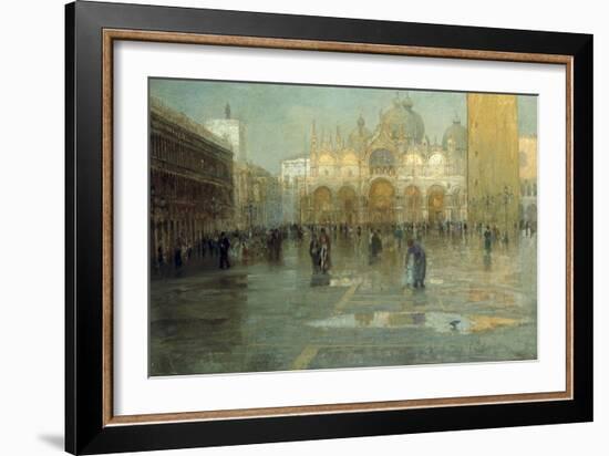 Piazza San Marco after the Rain, Venice, 1914-Pietro Fragiacomo-Framed Giclee Print