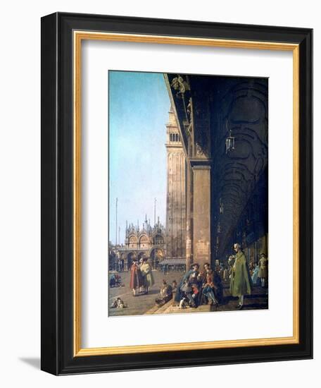 Piazza San Marco and the Colonnade, 1756-Canaletto-Framed Giclee Print