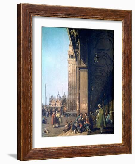 Piazza San Marco and the Colonnade, 1756-Canaletto-Framed Giclee Print