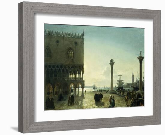 Piazza San Marco at Night-Friedrich Nerly-Framed Giclee Print