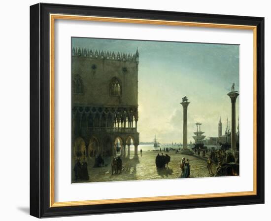 Piazza San Marco at Night-Friedrich Nerly-Framed Giclee Print