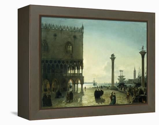 Piazza San Marco at Night-Friedrich Nerly-Framed Premier Image Canvas