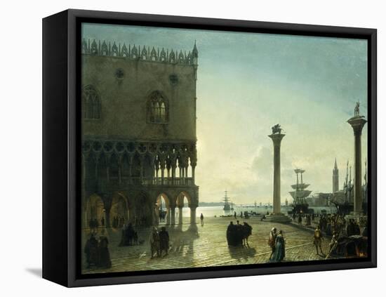 Piazza San Marco at Night-Friedrich Nerly-Framed Premier Image Canvas