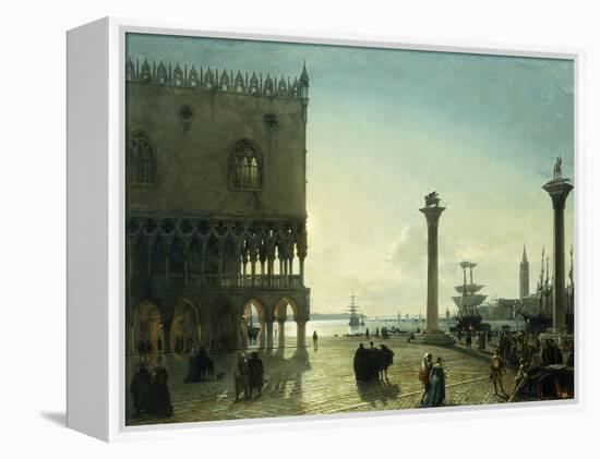 Piazza San Marco at Night-Friedrich Nerly-Framed Premier Image Canvas