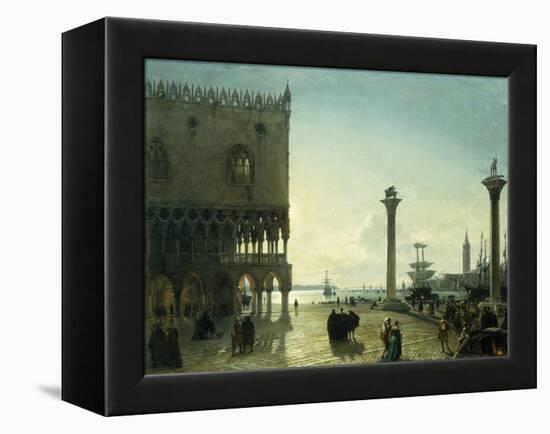 Piazza San Marco at Night-Friedrich Nerly Nehrlich-Framed Premier Image Canvas