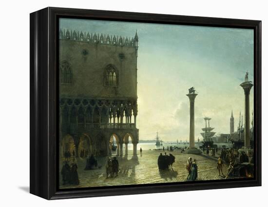 Piazza San Marco at Night-Friedrich Nerly Nehrlich-Framed Premier Image Canvas