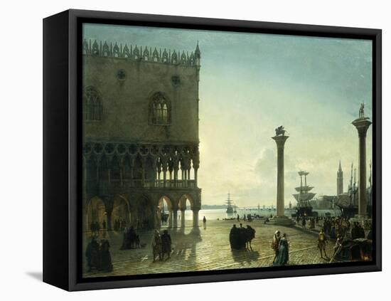 Piazza San Marco at Night-Friedrich Nerly Nehrlich-Framed Premier Image Canvas