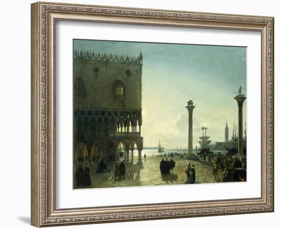 Piazza San Marco at Night-Friedrich Nerly Nehrlich-Framed Giclee Print