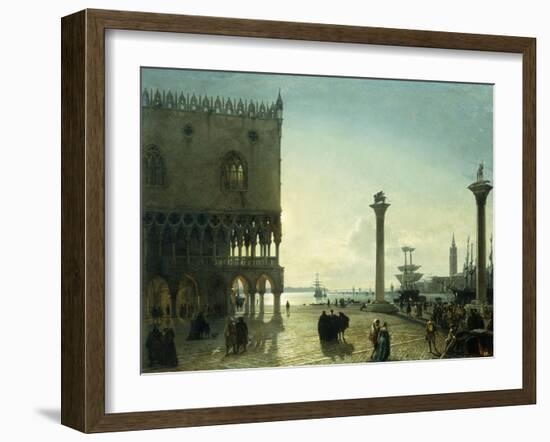 Piazza San Marco at Night-Friedrich Nerly Nehrlich-Framed Giclee Print