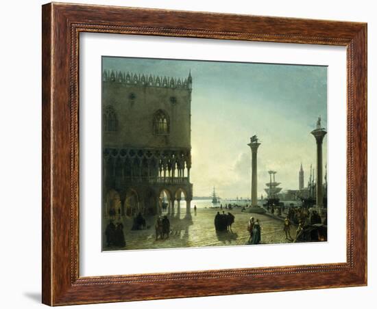 Piazza San Marco at Night-Friedrich Nerly Nehrlich-Framed Giclee Print