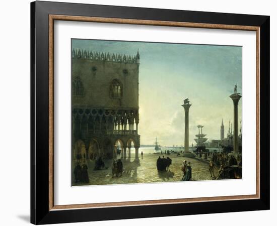 Piazza San Marco at Night-Friedrich Nerly Nehrlich-Framed Giclee Print