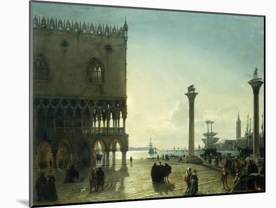 Piazza San Marco at Night-Friedrich Nerly Nehrlich-Mounted Giclee Print