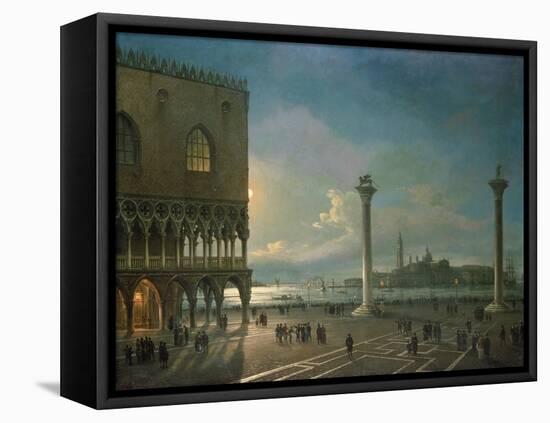 Piazza San Marco by Moonlight, Venice-Giovanni Grubacs-Framed Premier Image Canvas