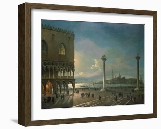 Piazza San Marco by Moonlight, Venice-Giovanni Grubacs-Framed Giclee Print