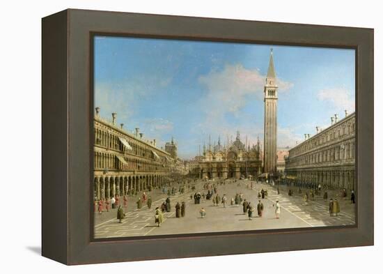 Piazza San Marco Looking Towards the Basilica Di San Marco-Canaletto-Framed Premier Image Canvas