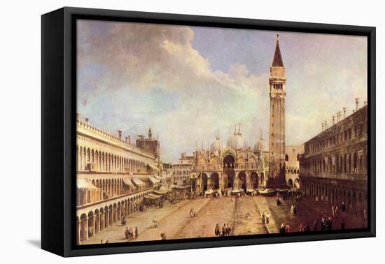 Piazza San Marco-Canaletto-Framed Stretched Canvas