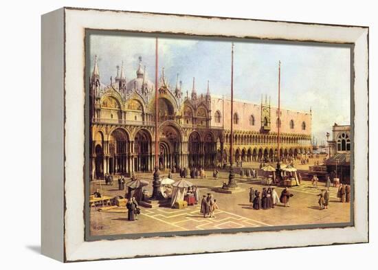 Piazza San Marco-Canaletto-Framed Stretched Canvas