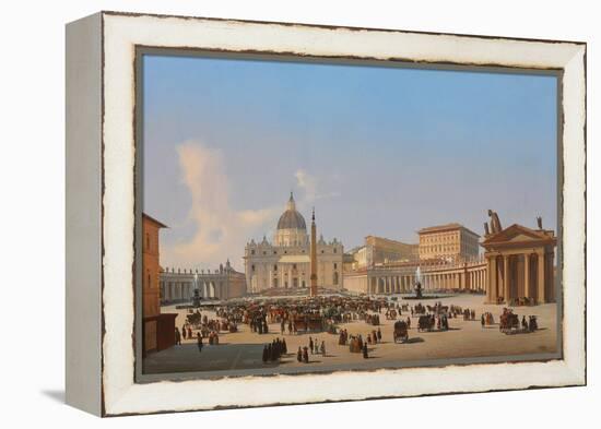 Piazza San Pietro, Roma (Oil on Canvas)-Ippolito Caffi-Framed Premier Image Canvas
