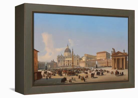 Piazza San Pietro, Roma (Oil on Canvas)-Ippolito Caffi-Framed Premier Image Canvas