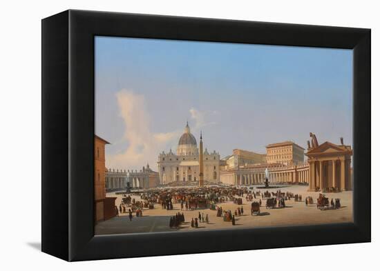 Piazza San Pietro, Roma (Oil on Canvas)-Ippolito Caffi-Framed Premier Image Canvas