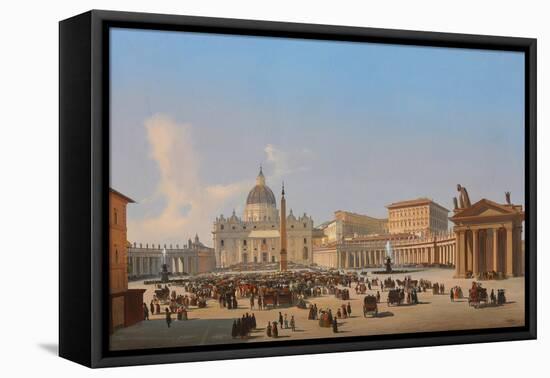 Piazza San Pietro, Roma (Oil on Canvas)-Ippolito Caffi-Framed Premier Image Canvas