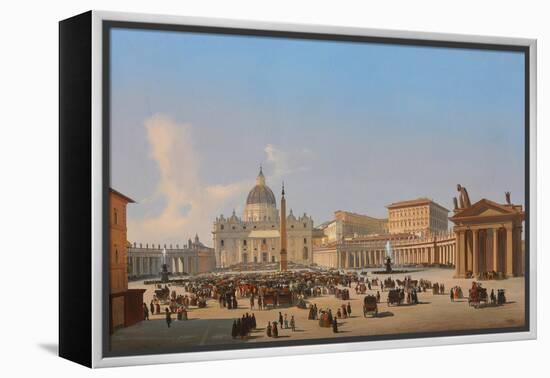 Piazza San Pietro, Roma (Oil on Canvas)-Ippolito Caffi-Framed Premier Image Canvas