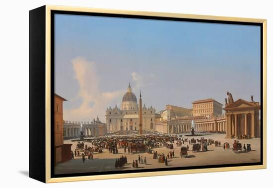 Piazza San Pietro, Roma (Oil on Canvas)-Ippolito Caffi-Framed Premier Image Canvas