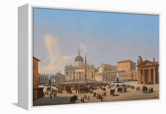 Piazza San Pietro, Roma (Oil on Canvas)-Ippolito Caffi-Framed Premier Image Canvas