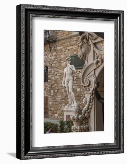 Piazza Signoria, Davide by Michelangelo-Guido Cozzi-Framed Photographic Print