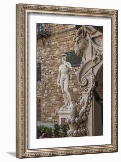 Piazza Signoria, Davide by Michelangelo-Guido Cozzi-Framed Photographic Print