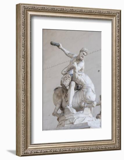 Piazza Signoria, Loggia Dei Lanzi, Ercole E Il Centauro, by Giambologna-Guido Cozzi-Framed Premium Photographic Print