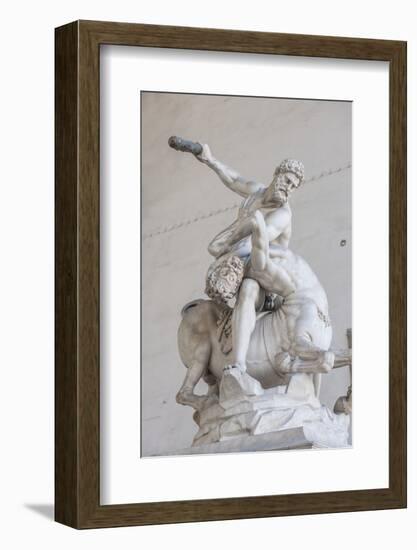 Piazza Signoria, Loggia Dei Lanzi, Ercole E Il Centauro, by Giambologna-Guido Cozzi-Framed Premium Photographic Print