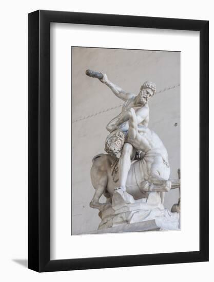 Piazza Signoria, Loggia Dei Lanzi, Ercole E Il Centauro, by Giambologna-Guido Cozzi-Framed Premium Photographic Print