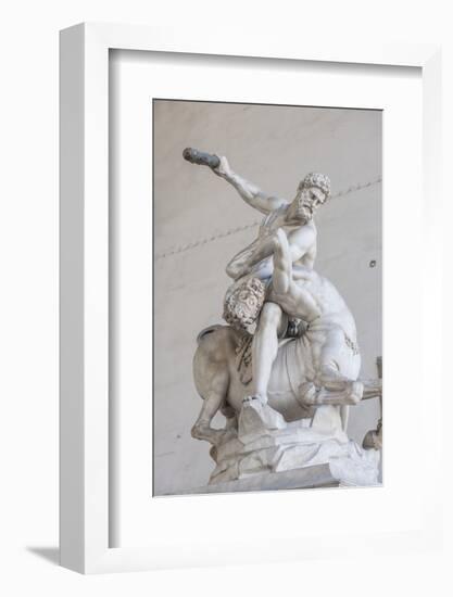 Piazza Signoria, Loggia Dei Lanzi, Ercole E Il Centauro, by Giambologna-Guido Cozzi-Framed Premium Photographic Print