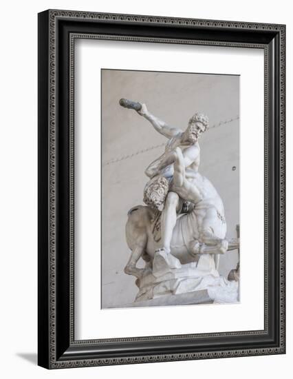 Piazza Signoria, Loggia Dei Lanzi, Ercole E Il Centauro, by Giambologna-Guido Cozzi-Framed Premium Photographic Print