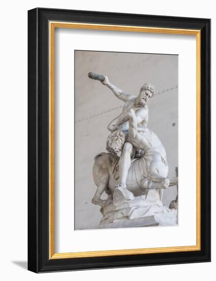 Piazza Signoria, Loggia Dei Lanzi, Ercole E Il Centauro, by Giambologna-Guido Cozzi-Framed Premium Photographic Print