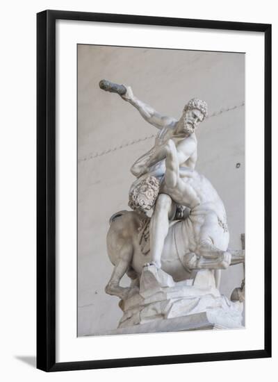 Piazza Signoria, Loggia Dei Lanzi, Ercole E Il Centauro, by Giambologna-Guido Cozzi-Framed Photographic Print